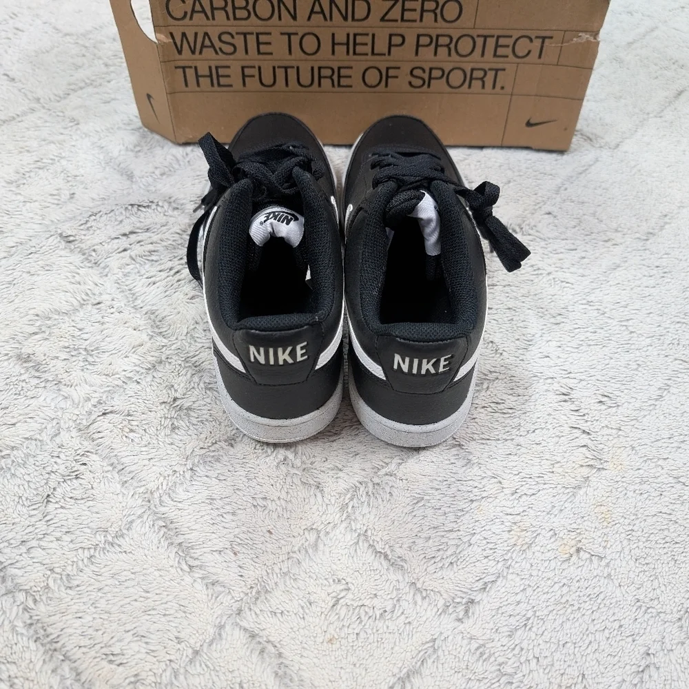 Nike Court Vision Low Next Nature Shoes Black White Mens Size 9 DH2987-001 NEW